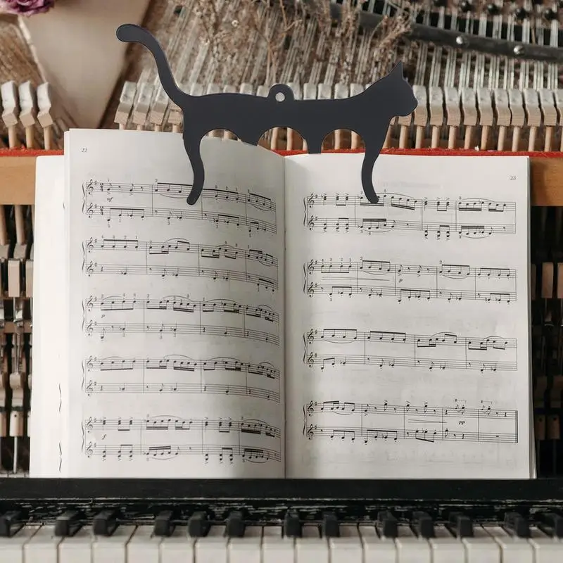 Muzikos knygų klipai fortepijonui smuiko stovas su katės formos metalo natų knygos klipu ir puslapio laikikliu natų stovui Nuotrauka 2