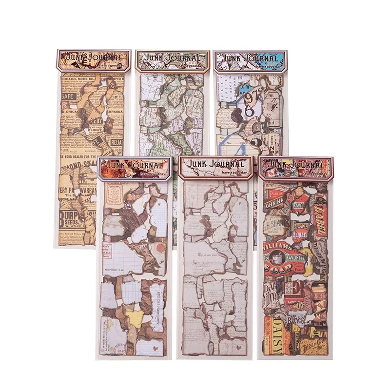 3 lapai Kūrybiniai materialaus popieriaus fragmentai Senovinė rankų darbo palapinė 