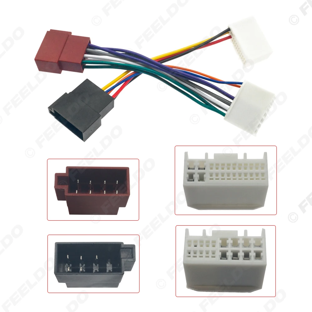 FEELDO automobilio stereofoninis ISO laidyno adapteris, skirtas Hyundai 2009+ KIA 2010+ automatinis radijas ISO galvutės blokai Laidinis kabelis Nuotrauka 1
