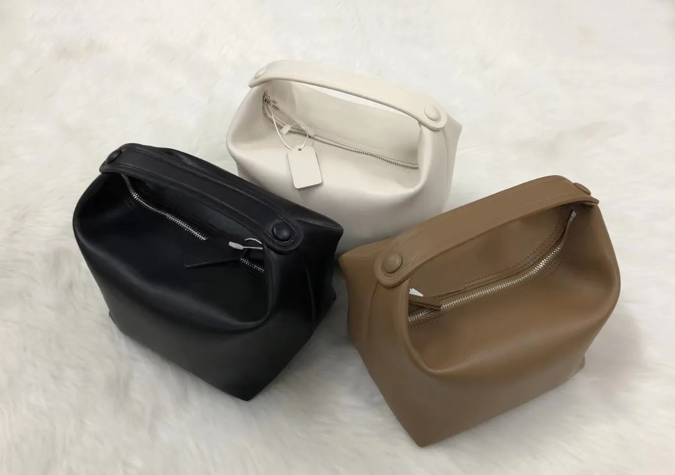 Aukštos kokybės odinė pietų dėžutės krepšys mažumos dizaino odinė rankinė paprasta vėjo rankinė moteris Nuotrauka 4