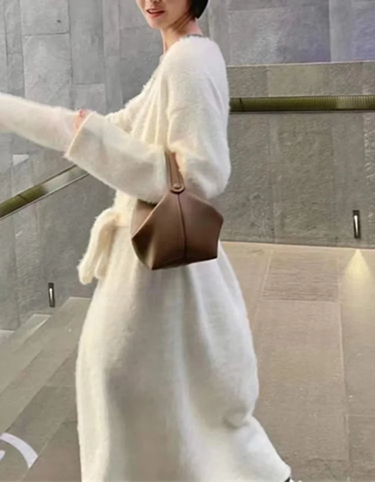 Aukštos kokybės odinė pietų dėžutės krepšys mažumos dizaino odinė rankinė paprasta vėjo rankinė moteris Nuotrauka 5