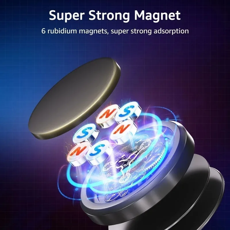 Magnetinis automobilio vairas Telefono laikiklis Išmaniojo telefono stovas Universalus stiprus magnetas Automobilio mobiliojo telefono laikiklis Palaiko GPS laikiklius Nuotrauka 3