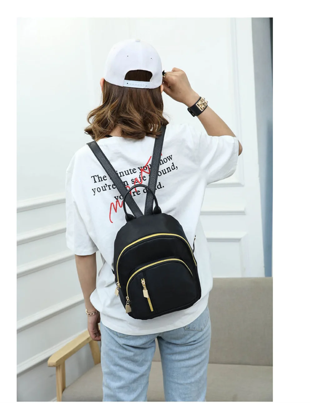 2023 Nauja dizainerė Mados Moterų kuprinė Mini Soft Touch Multi-Function Small Backpack Female Ladies Shoulder Bag Girl Purse Nuotrauka 4