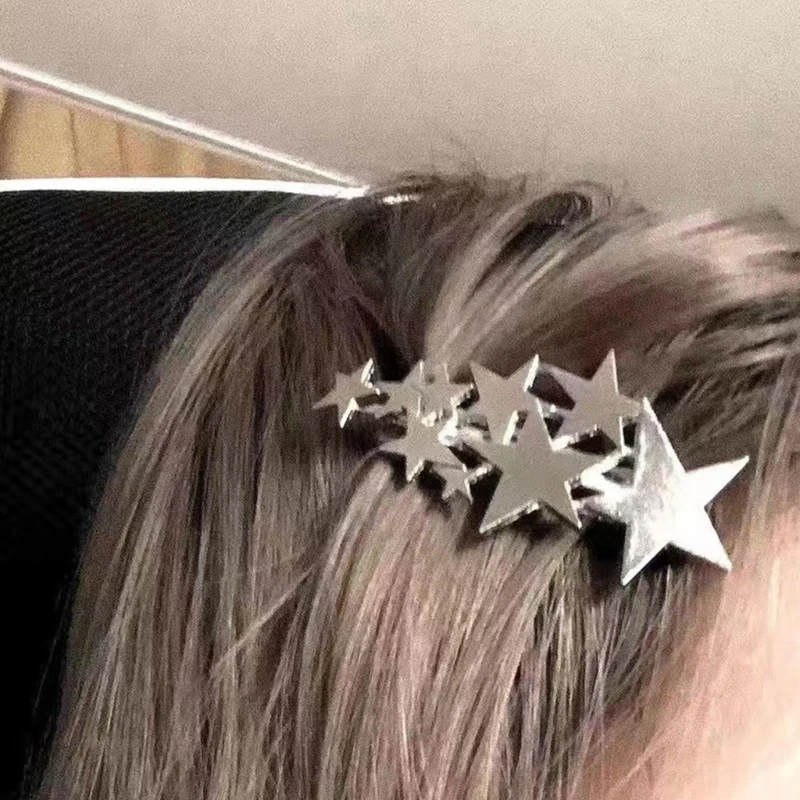 Pavasario vasaros mergaičių plaukų segtukas Šviečiantis metalinis žvaigždžių plaukų segtukas kasdieniam dėvėjimui Nuotrauka 3