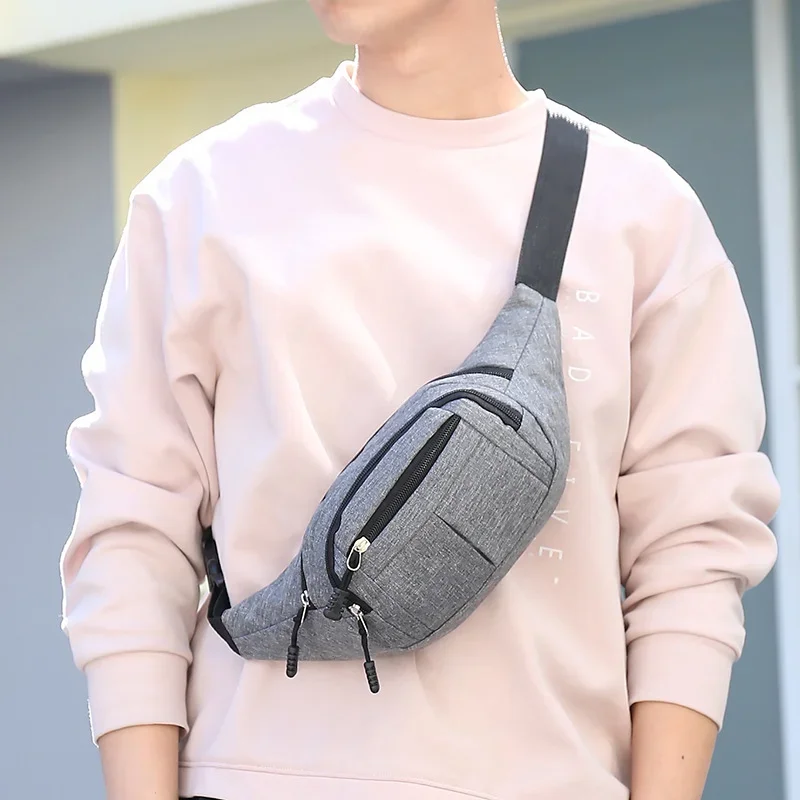 Vyrų krūtų paketas Neperšlampamas lauko sportinis krepšys Drobinis maišelis Korėjietiško stiliaus juosmens krepšys Fanny maišelis Crossbody vyriškas bananų krepšys Nuotrauka 5