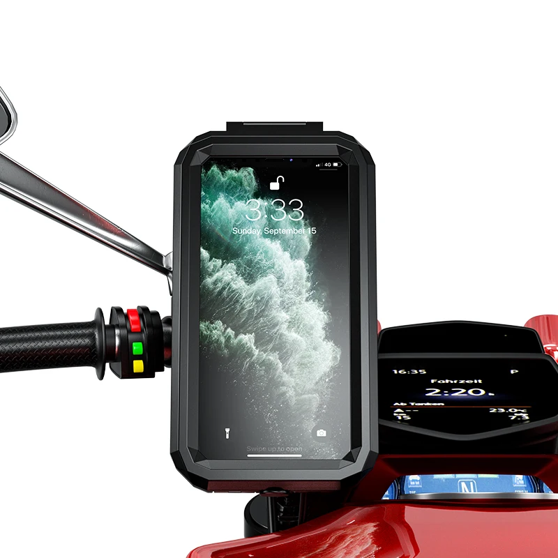 Neperšlampamas IP67 motociklas Telefonas Mount Wireless/USB C įkroviklis Vairas Mobiliųjų telefonų laikiklis Greitas įkrovimas 5.5
