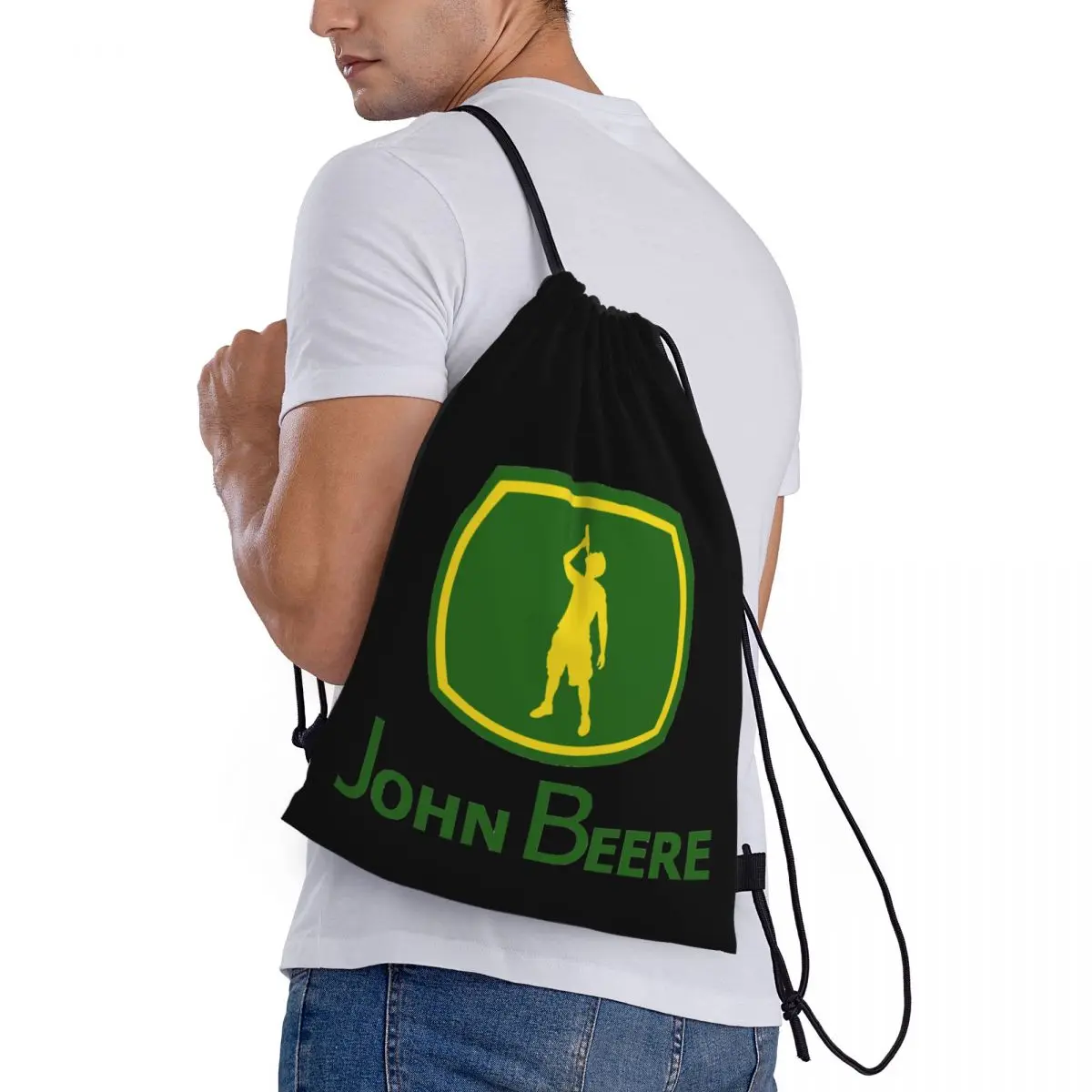 John Beere Funny Beer Lover Camping Gift Funny Drawstring Bags Gym Bag Infantry pack Patogi kuprinė Juokinga naujovė Nuotrauka 1