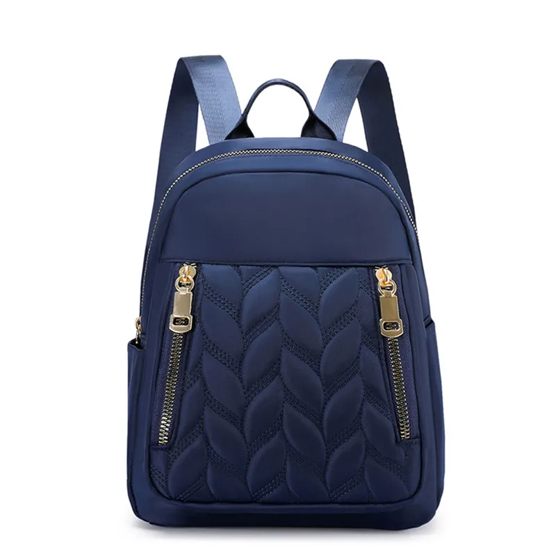 Naujos mados moteriška kuprinė Urban Simple Casual Backpack Trend Travel Solid Color Nylon Bag Waterproof Lightweight Ladies Bag Nuotrauka 5