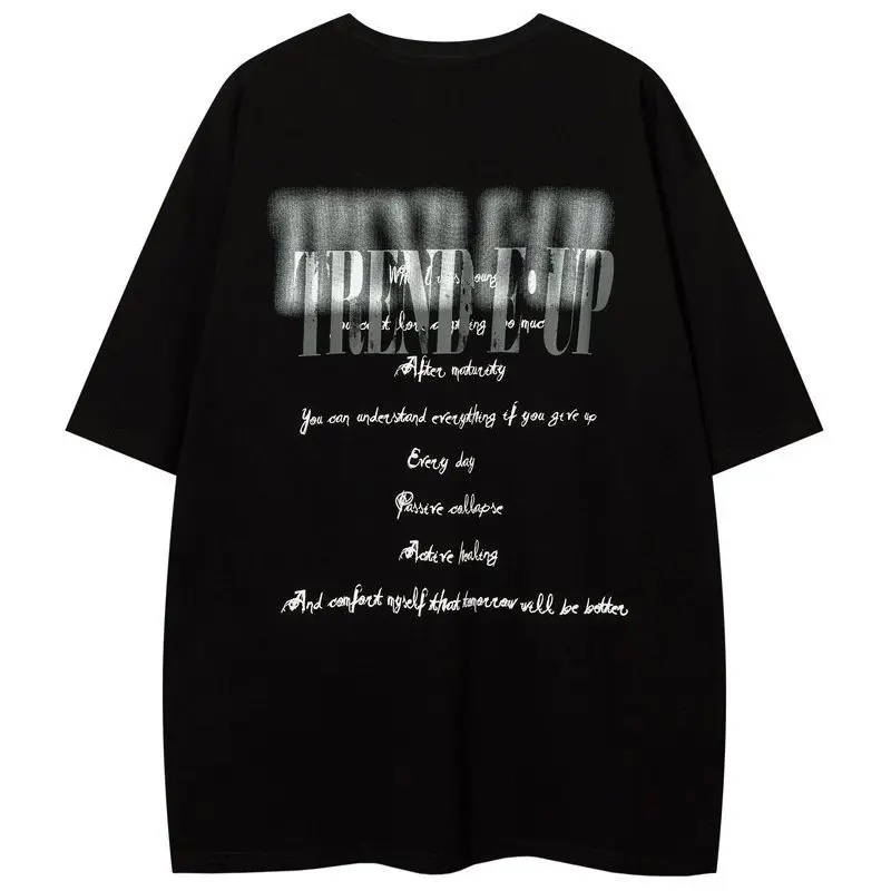 American Harajuku Fashion Personality gatvės apranga Trumpomis rankovėmis Y2K Retro Hip Hop Vyrai ir moterys Grafiniai marškinėliai laisvas viršus Nuotrauka 1
