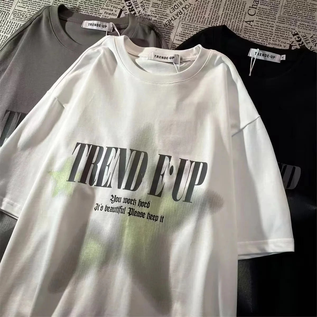 American Harajuku Fashion Personality gatvės apranga Trumpomis rankovėmis Y2K Retro Hip Hop Vyrai ir moterys Grafiniai marškinėliai laisvas viršus Nuotrauka 4