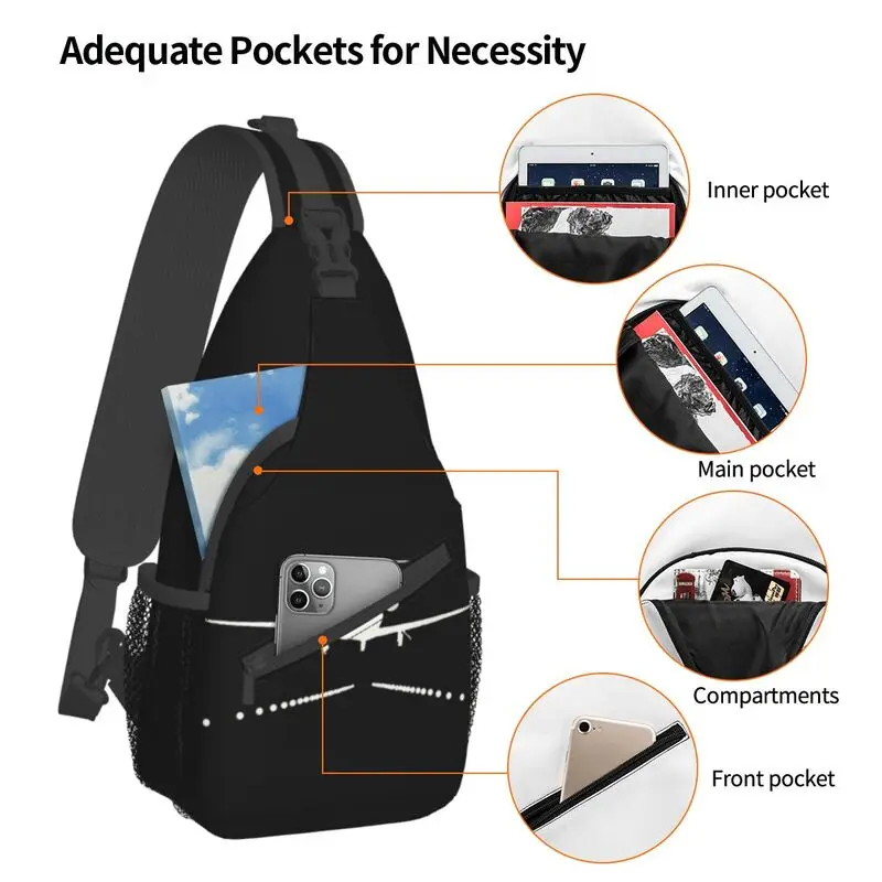 Pilot Aviation Sling Chest Crossbody Bag Men Casual Shoulder Backpack for Hiking Nuotrauka 3