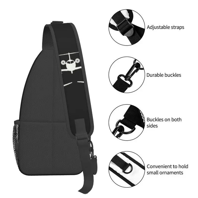 Pilot Aviation Sling Chest Crossbody Bag Men Casual Shoulder Backpack for Hiking Nuotrauka 4