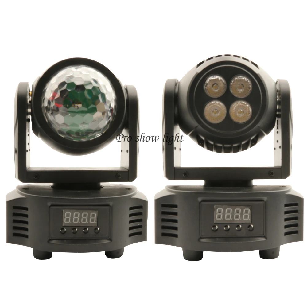 Double Side LED judantis galvos žibintas 4X5W LED plovimo lemputė su 12W Magic Ball DMX512 Dj scenos šviesa Mini LED apšvietimas diskotekos barui Nuotrauka 3