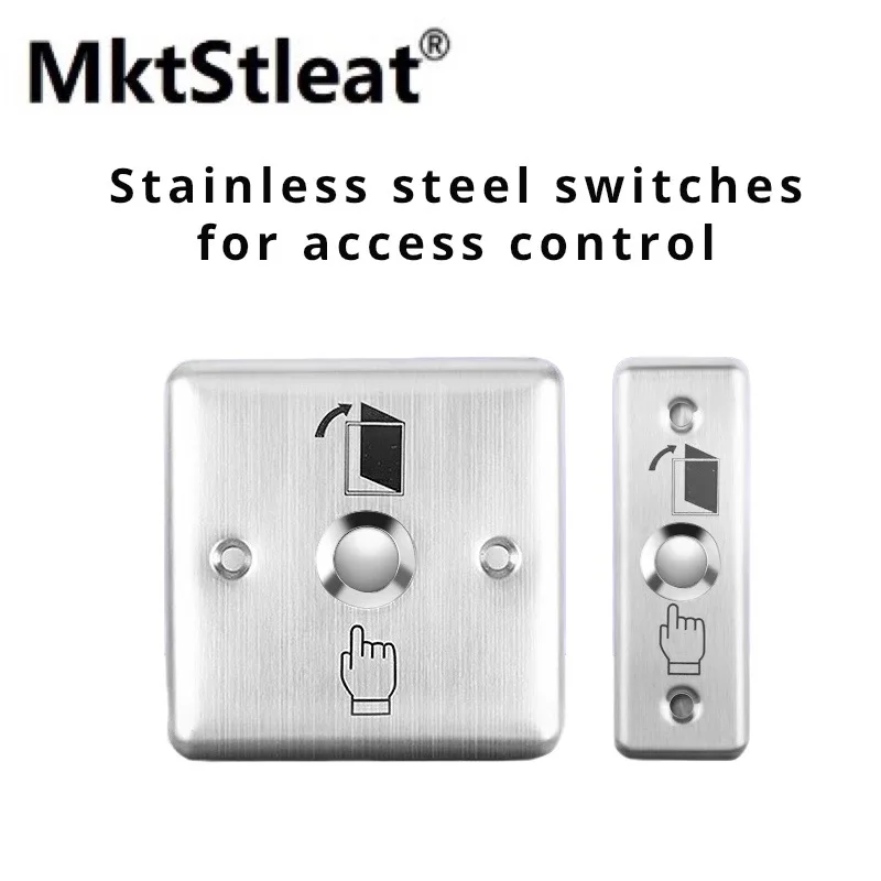 MktStleat86 tipo nerūdijantis plienas Visada atidarykite durų prieigos jungiklio skydelį Pagrindinis biuras Siauros sekcijos išėjimo durų mygtukas Automatinis atstatymas Nuotrauka 0