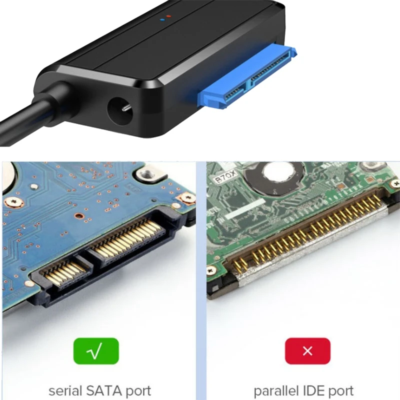 T38 HDD adapterio kabelis USB į SATA 5Gbps 2.5 / 3.5 colių suderinamas standžiojo disko duomenų kabelis USB 3.0 standžiojo disko adapteris Nuotrauka 4