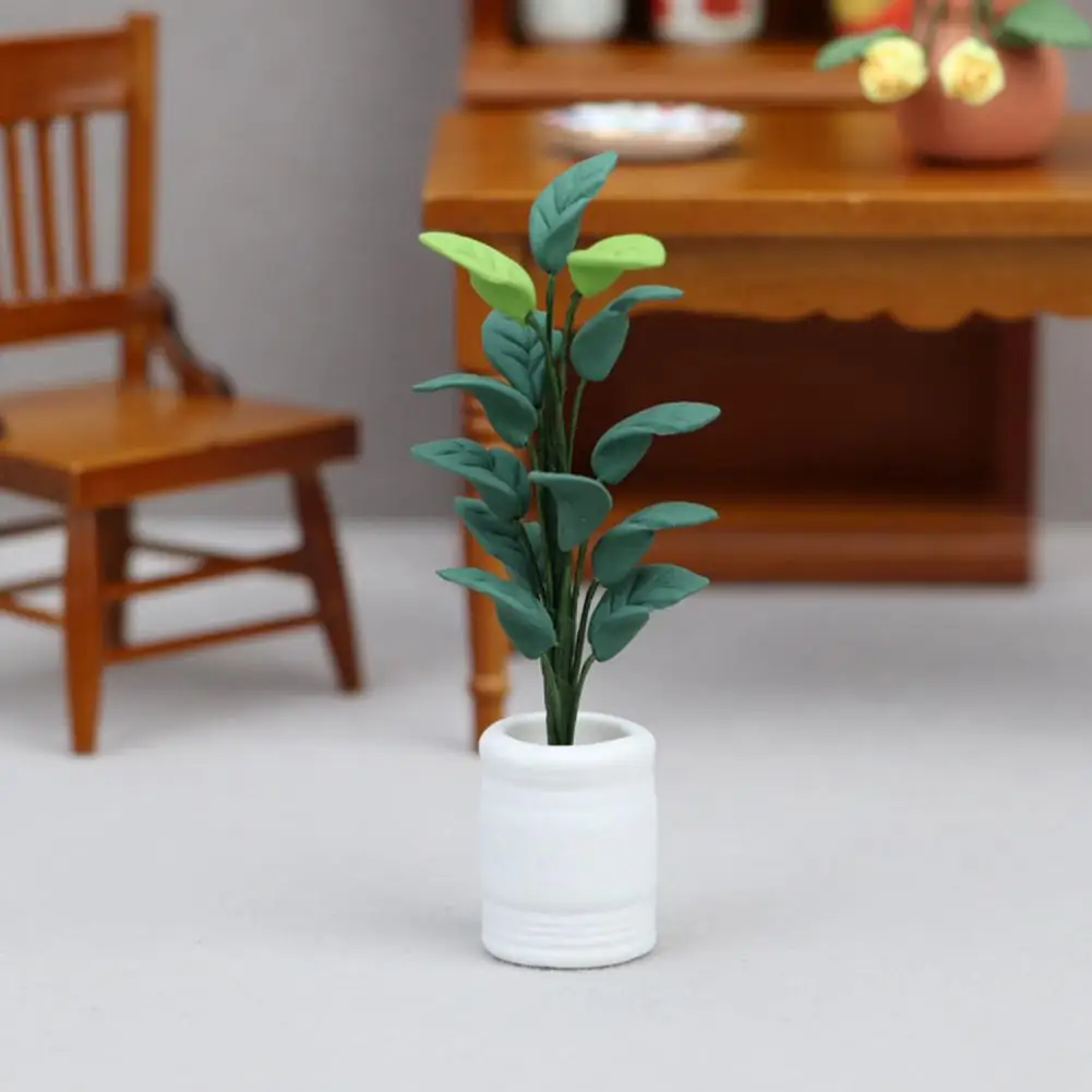 Miniatiūrinis vazoninis augalas, skirtas lėlių nameliui Aukštos simuliacijos lėlių namelis Miniatiūrinis vazoninis augalas Žaislo modelis lėlių nameliams lėlių nameliams Nuotrauka 0