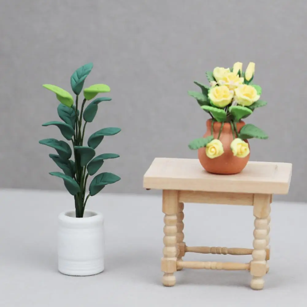 Miniatiūrinis vazoninis augalas, skirtas lėlių nameliui Aukštos simuliacijos lėlių namelis Miniatiūrinis vazoninis augalas Žaislo modelis lėlių nameliams lėlių nameliams Nuotrauka 1
