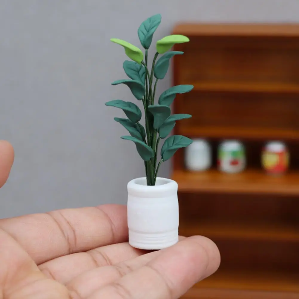 Miniatiūrinis vazoninis augalas, skirtas lėlių nameliui Aukštos simuliacijos lėlių namelis Miniatiūrinis vazoninis augalas Žaislo modelis lėlių nameliams lėlių nameliams Nuotrauka 3
