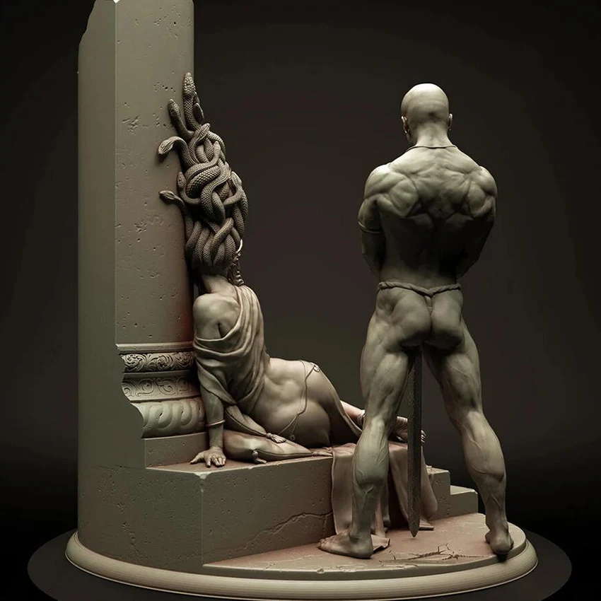 Derva 1/24 paveikslas senovės fantazijos figūrėlė apima bazinį modelį Unassambled Unpainted Figure Building Kit Nuotrauka 3
