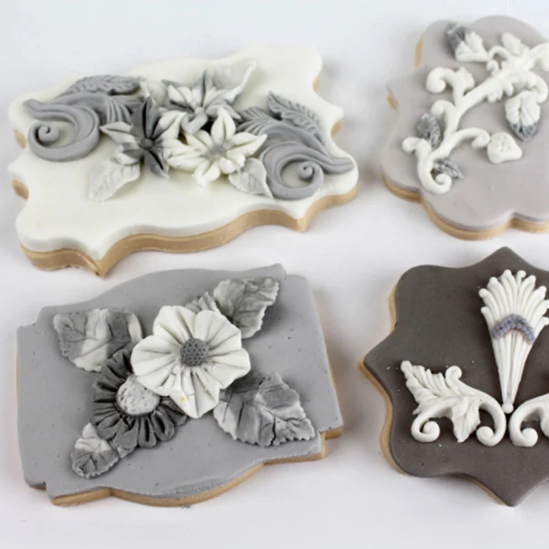 Rožių lapai Pelėsiai Fondantas Tortų dekoravimo įrankiai Silikoninės formos Sugarcraft šokolado kepimo įrankiai pyragams Gumos pastos forma Nuotrauka 4
