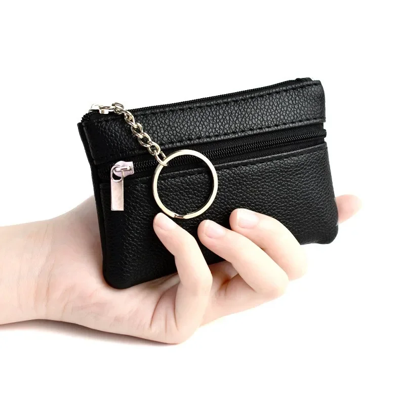 Makarono spalva Nauja vienspalvė moteriška piniginė miela paprasta mini raktų krepšys mada mažas šviežias mažas kortelių krepšys Nuotrauka 0