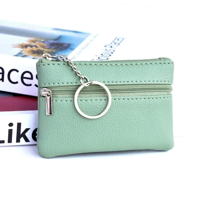 Makarono spalva Nauja vienspalvė moteriška piniginė miela paprasta mini raktų krepšys mada mažas šviežias mažas kortelių krepšys Nuotrauka 5