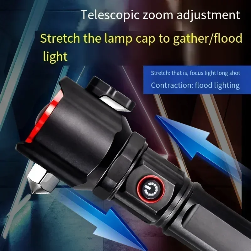 didelis liumenų LED žibintuvėlis USB įkraunami žibintuvėliai Priartinamas žibintuvėlis Kempingo žibintuvėlis Neperšlampamas žibintuvėlis Nuotrauka 3