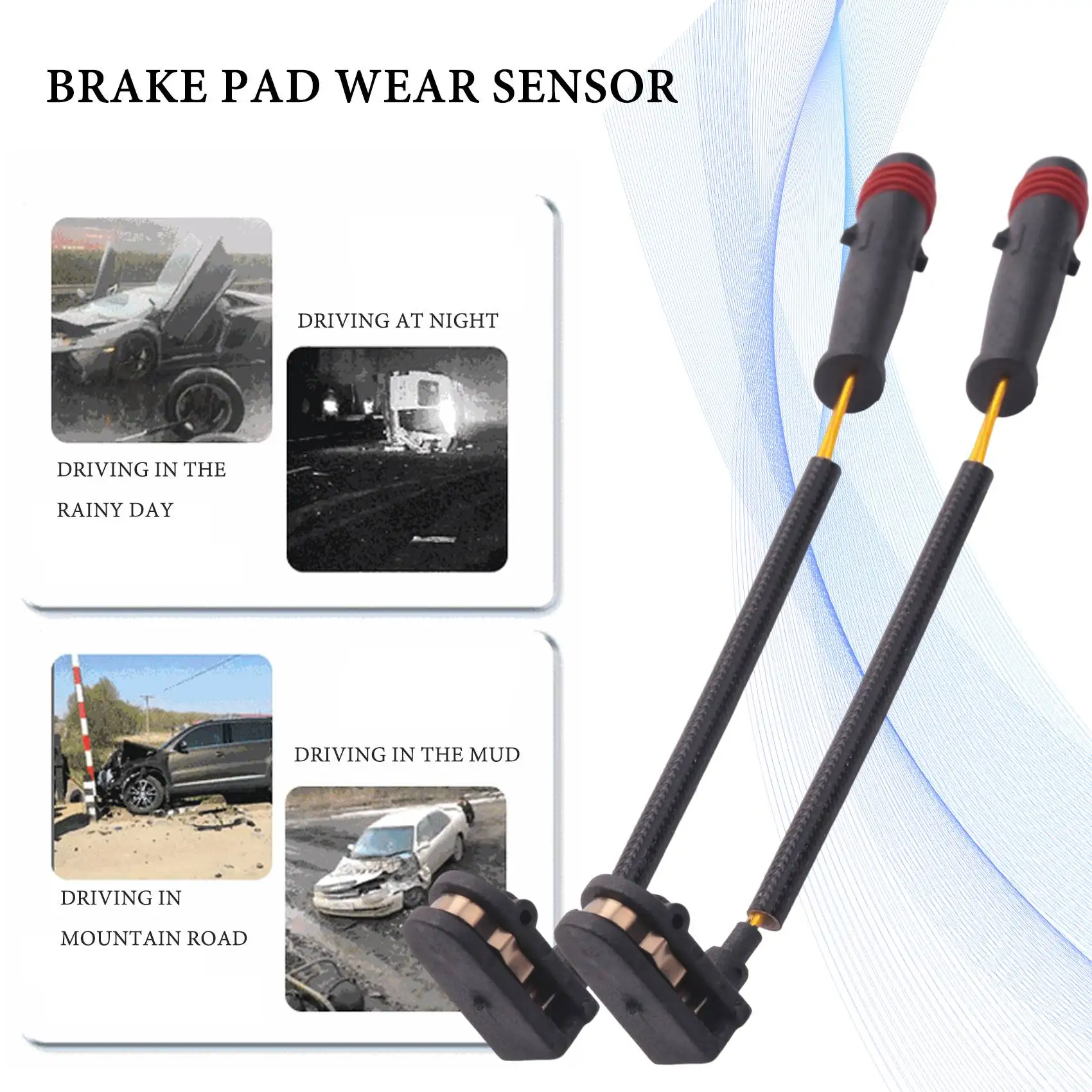 4Pcs Warning Wear Sensor Brake Trinkelės jutiklio jutiklis 9065401417, skirtas Mercedes SPRINTER 2-T Box Nuotrauka 1