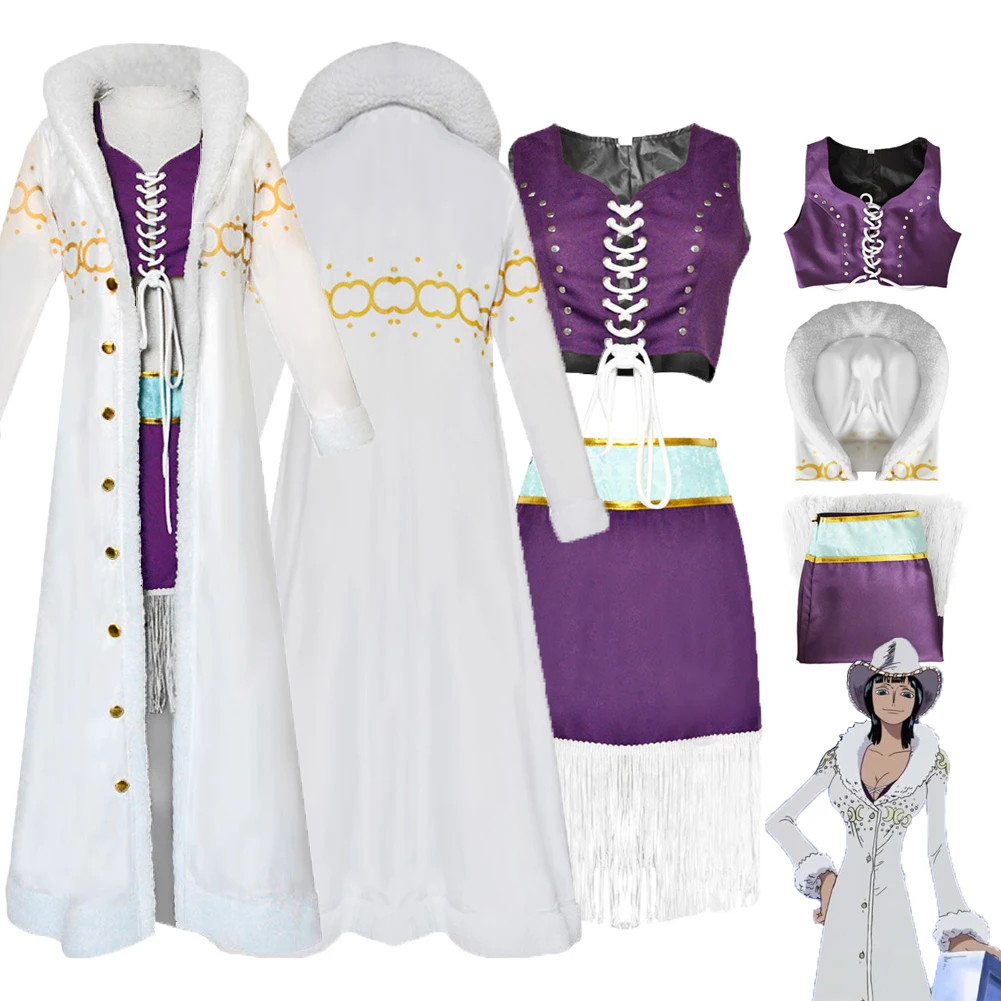 Anime kūrinys Nico Robin Cosplay kostiumų apranga Fantasy Tops Suknelė Paltas Helovino karnavalo kostiumas Suaugusioms merginoms Roleplay Nuotrauka 0