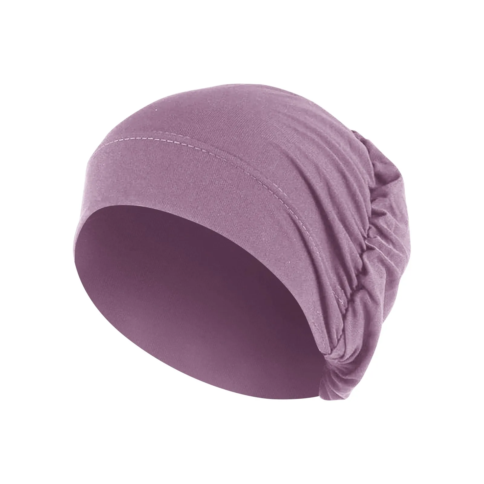 Double Layered Soft Satin Lined Double Layered Soft Satin Lined Knitted Women's Solid Color Caps New Fashion Hat Nuotrauka 5