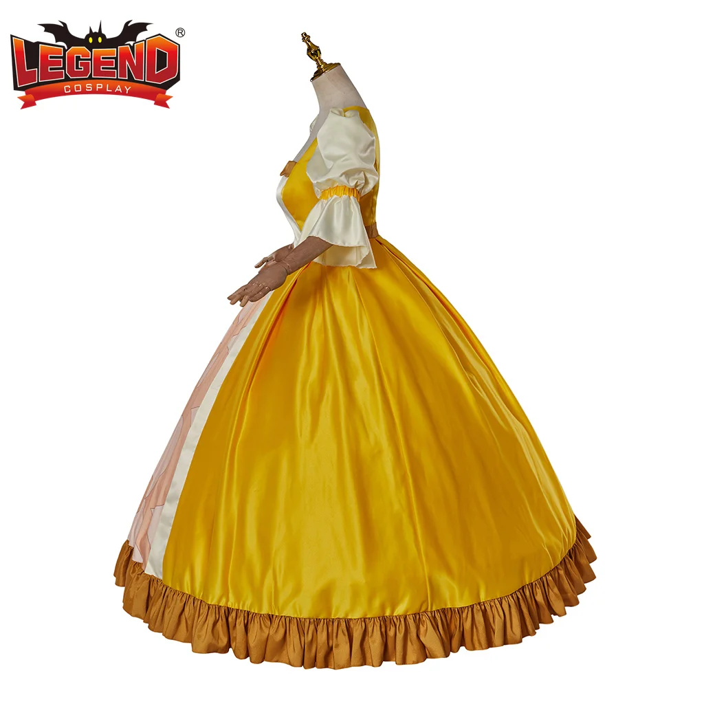 Kristine Sanchez Cosplay kostiumas Geltona suknelė Princesės kostiumas Ball suknelė Apranga moterims suaugusiems Nuotrauka 2