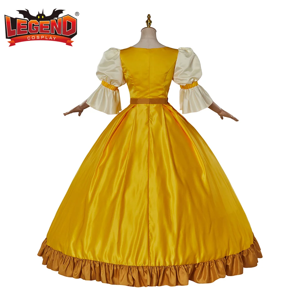 Kristine Sanchez Cosplay kostiumas Geltona suknelė Princesės kostiumas Ball suknelė Apranga moterims suaugusiems Nuotrauka 3