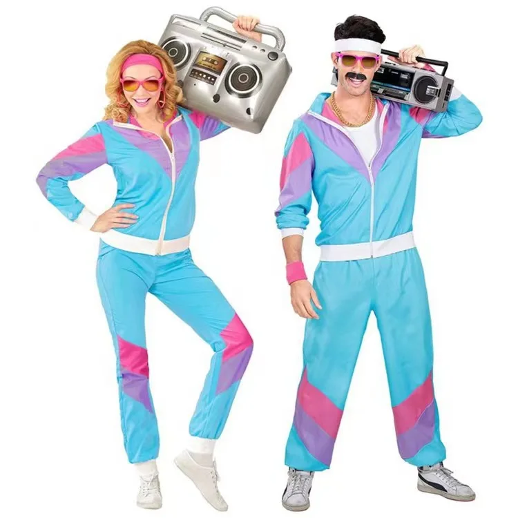 Poros Retro hipių kostiumai Vyrai Moterys Karnavalas Helovino vakarėlis 70s 80s Roko hiphopo diskotekos drabužių kostiumas Cosplay apranga Nuotrauka 3