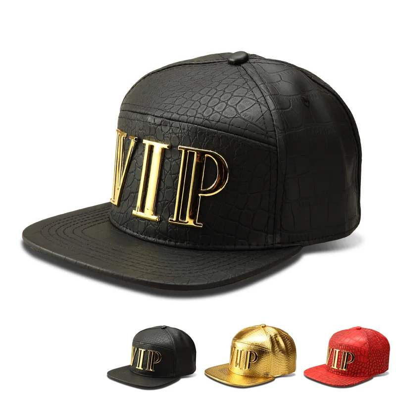 Aukštos kokybės mados HipHop vyrai\moterys Vip beisbolo kepuraitės PU odinės laisvalaikio kepurės Juoda\ Auksas\Raudonas kaulas Snapback BOX paketas Nuotrauka 2
