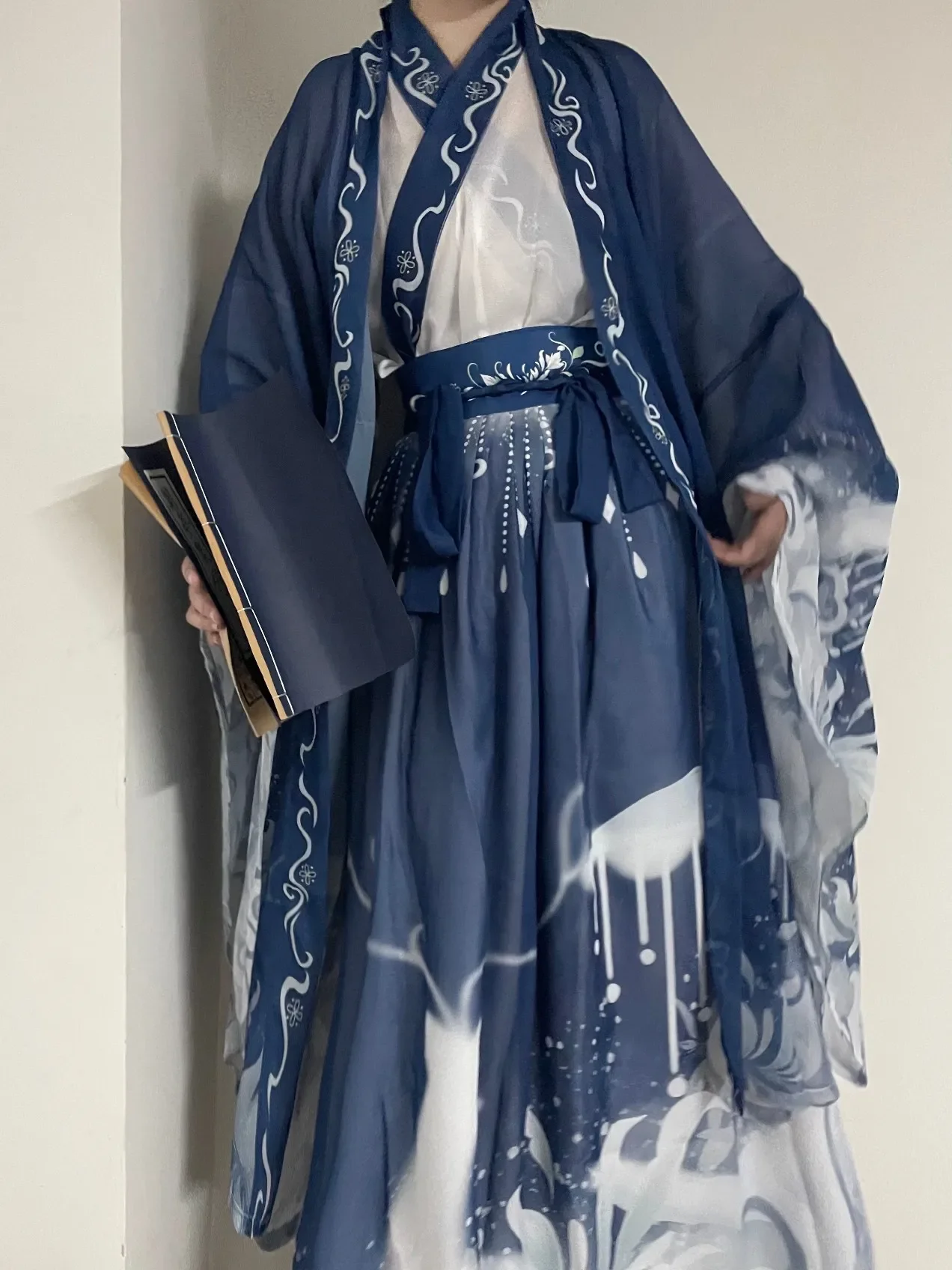 Original Hanfu 3Pcs Senovės kinų kostiumas Moteriški drabužiai Tradiciniai Hanfu šokių kostiumai Liaudies pasakų suknelė baigimui Nuotrauka 5