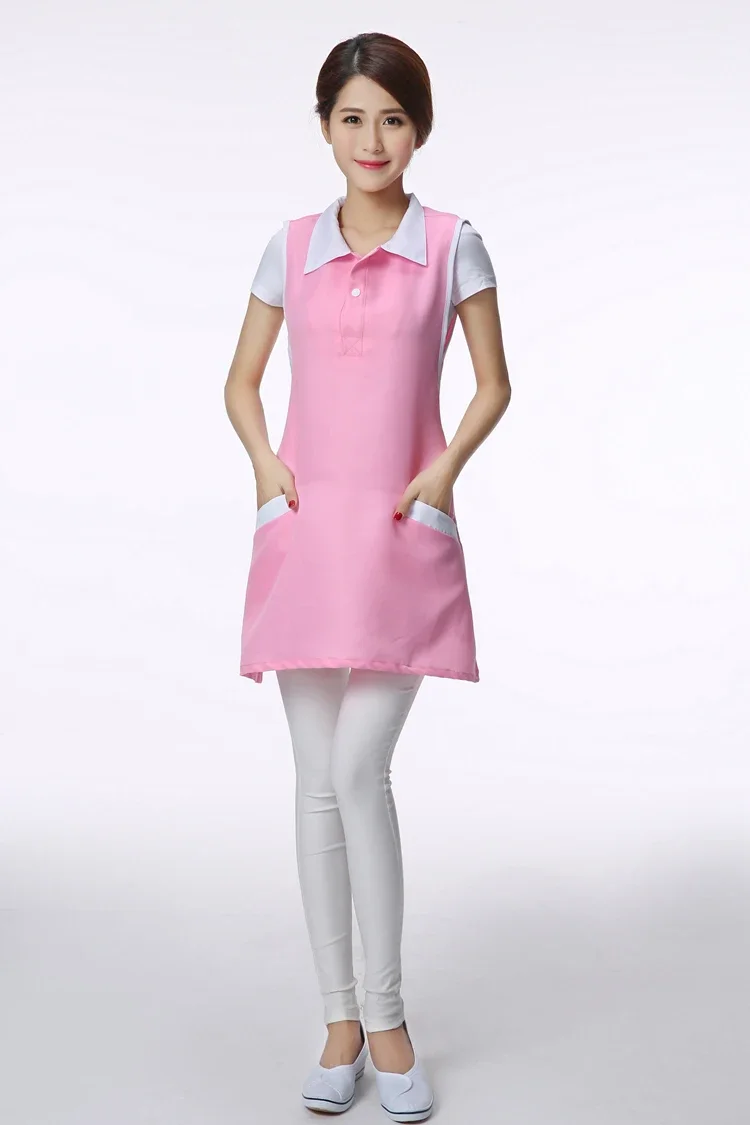 Grožio salono kosmetologė darbo drabužių prijuostė Korėjietiška versija mada nagų padavėja be rankovių sijonas moteriška prekybos centro prijuostė Nuotrauka 1
