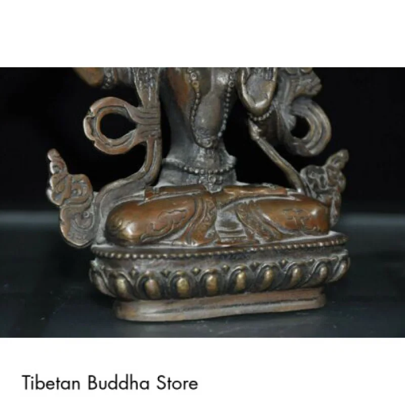 Senasis Tibeto budizmas bronzinis Laikykite kardą Tara Kwan-Yin GuanYin deivės Budos statula Nuotrauka 3