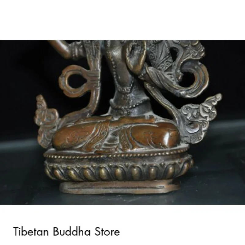 Senasis Tibeto budizmas bronzinis Laikykite kardą Tara Kwan-Yin GuanYin deivės Budos statula Nuotrauka 5