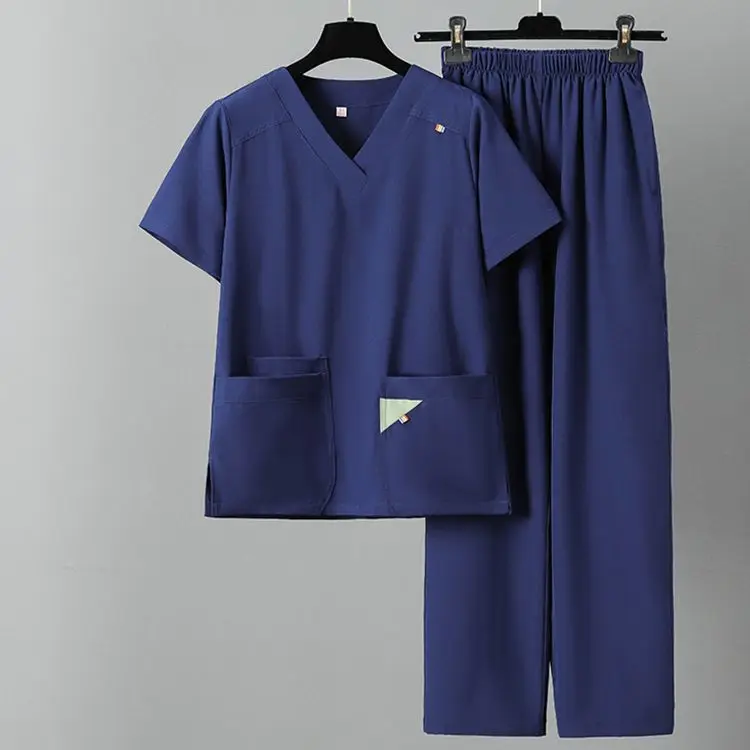 Medicininių drabužių trumpomis rankovėmis šveitikliai Slaugos kelnės Moterys Plonas ir lengvas audinys Elastinės medicininės uniformos Vasaros slaugytojų šveitiklių rinkiniai Nuotrauka 4