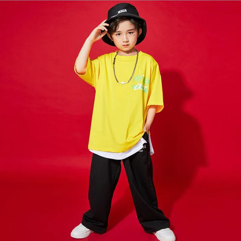 Vaikų konkursai Hip Hop Gatvės apranga Drabužiai Oversize Tshirt Kelnės Rodyti džiazo aprangą Mergaitėms Berniukai Šokti Kostiuminiai drabužiai Dėvėti Nuotrauka 1