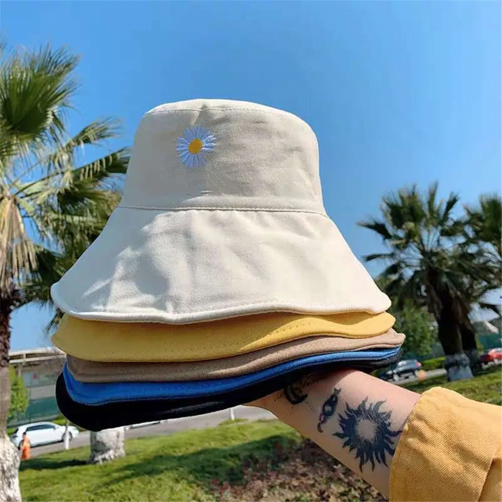 Pavasario vasaros ramunėlės sulankstomos nešiojamos paplūdimio kepurės kaušo skrybėlė Saulės skrybėlė Žvejo kepurė Nuotrauka 0
