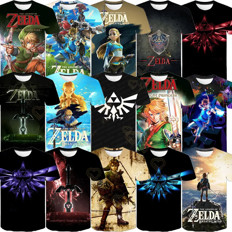 Games Zelda 2023 Nauji vasaros 3D marškinėliai Boy Girl Kids Fashion Streetwear Vyrai Moterys Vaikai Spausdinti marškinėliai Cool Tops Tee Nuotrauka 0
