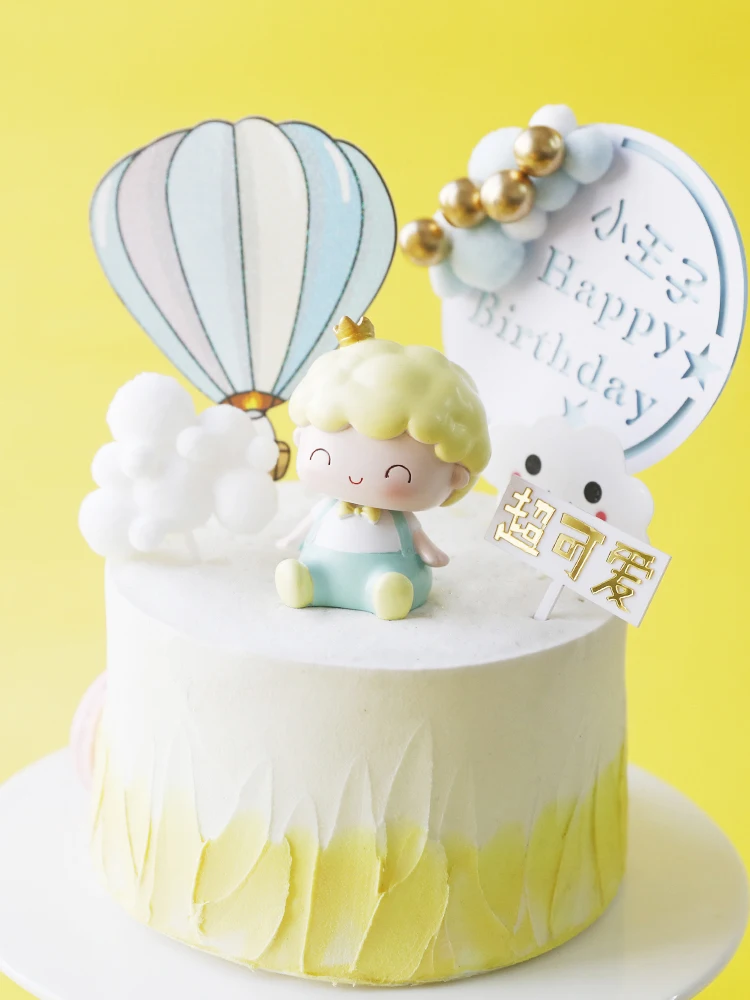 Voverės karūnos princo torto topperis gimtadienio vakarėliui Karšto oro balionų debesys Vaikas Kūdikių dušas Desertas Kepimo reikmenys Meilės dovanos Nuotrauka 1