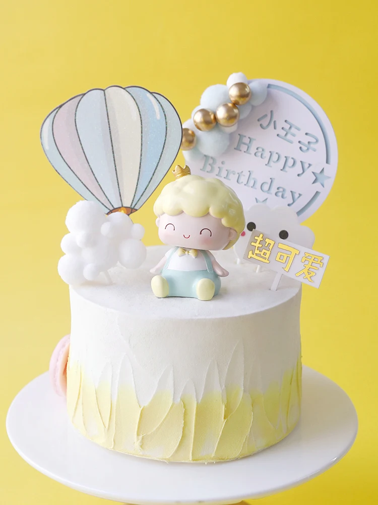 Voverės karūnos princo torto topperis gimtadienio vakarėliui Karšto oro balionų debesys Vaikas Kūdikių dušas Desertas Kepimo reikmenys Meilės dovanos Nuotrauka 4