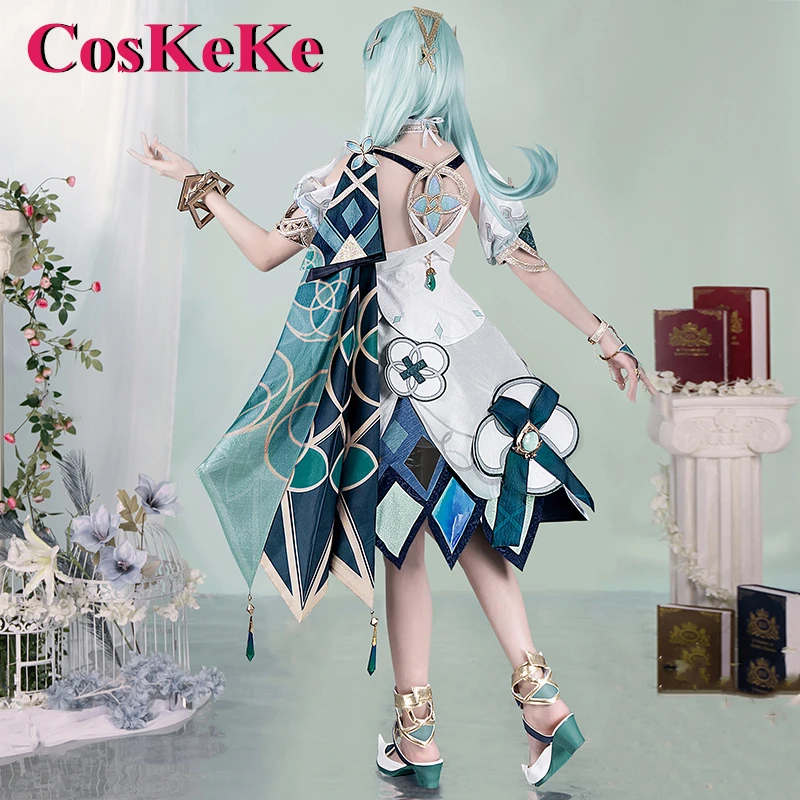 CosKeKe Faruzan Cosplay anime žaidimas Genshin Impact kostiumas Elegantiška puošni vienoda suknelė Helovino vakarėlis Vaidmenų žaidimo drabužiai Nauja Nuotrauka 1