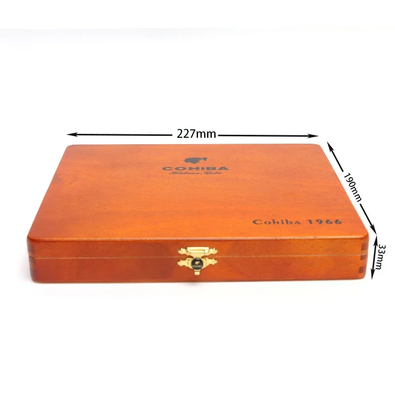 COHIBA-Portable Cedar Wooden Cigar Humidor Case Box, Konteineris 10 cigarečių, Tabako įrankių priedai, Havanos cigarai, 1966 Nuotrauka 0