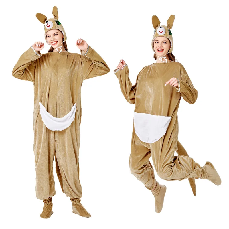 Helovino kostiumas Cosplay kalėdinis kostiumas suaugusiems Australija Kengūros gyvūnas Onesie scenos spektaklio kostiumas Nuotrauka 0