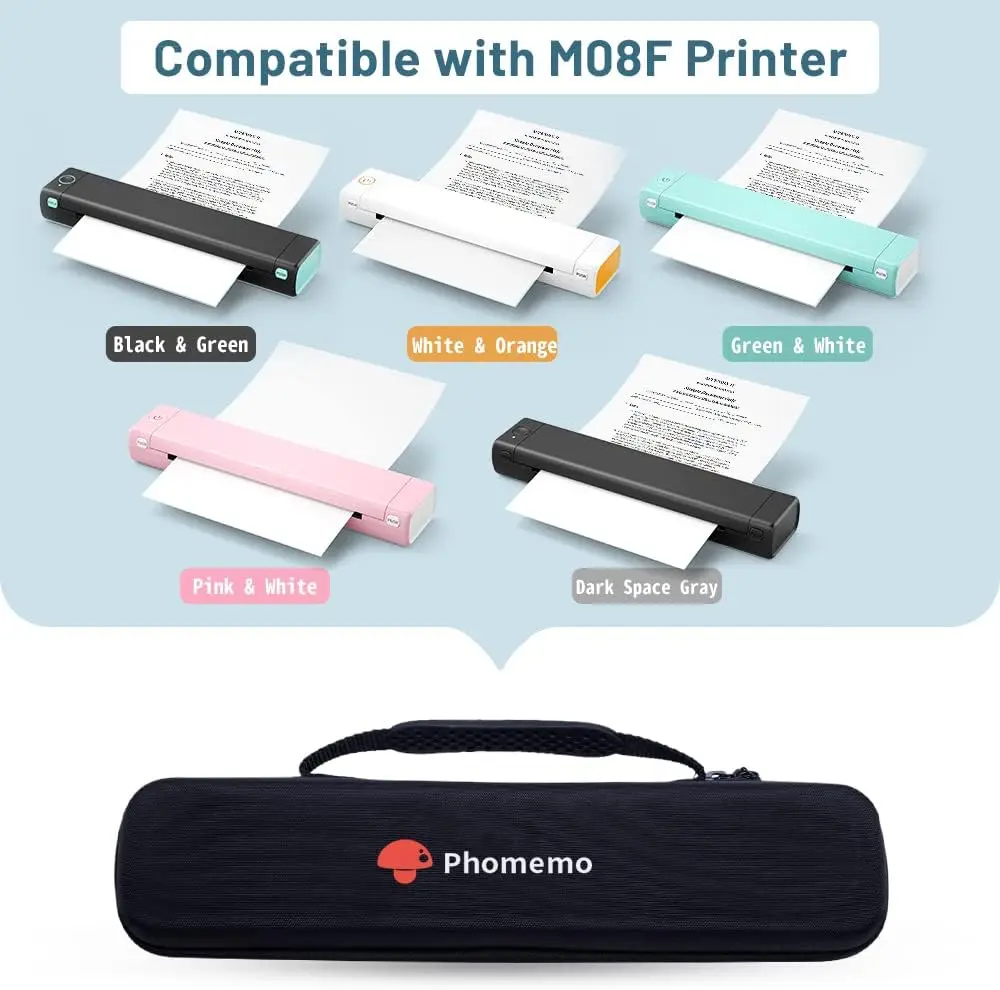 Phomemo M08F A4 spausdintuvas Juoda maišas, nešiojamas krepšys, suderinamas su M08F, HPRT MT800 / MT800Q nešiojamas terminis spausdintuvas (tik dėžutė) Nuotrauka 1