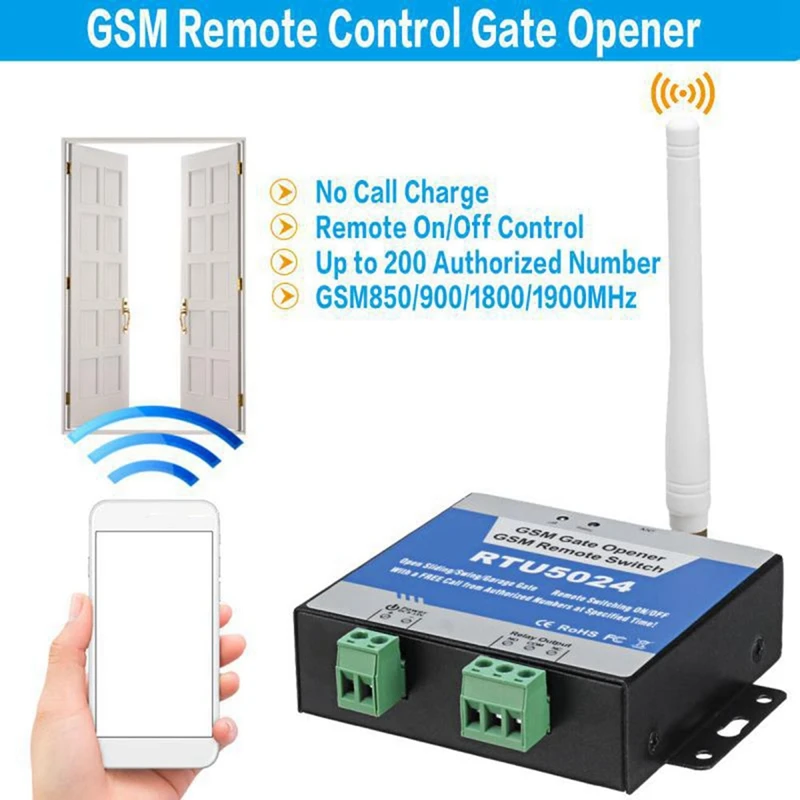RTU5024 GSM vartų durų atidarymo relės jungiklis Mobiliojo telefono prieigos valdiklis 850/900/1800/1900Mhz GSM praėjimo valdiklis Nuotrauka 3