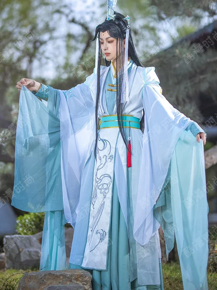 Tian Guan Ci Fu Shi Qingxuan kostiumai Anime piktadarių savęs gelbėjimo sistema Shen Qingqiu Cosplay kostiumas Hanfu perukų batai Fan Prop Cos Nuotrauka 1